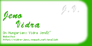 jeno vidra business card